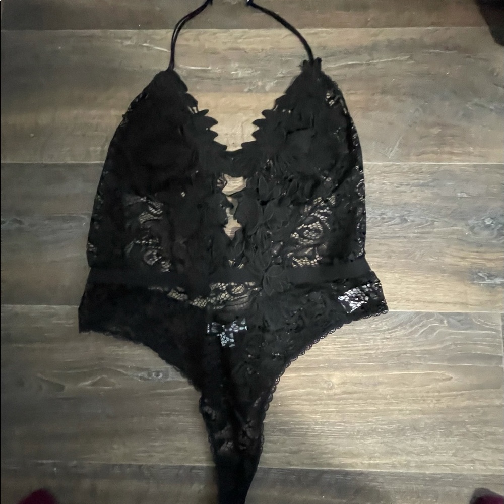 Black Lace Lingerie Bodysuit XL - Bloom by Jonquil